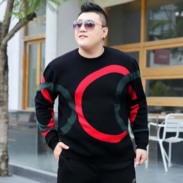 針織毛衣潮牌加肥加大碼男裝寬松肥佬大號流行毛衫大長袖打底毛線