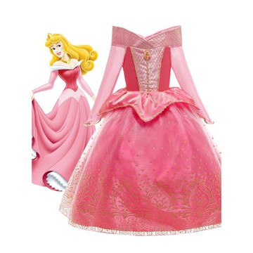 秋冬新款兒童睡美人連衣裙愛洛公主裙粉色蓬蓬裙女童萬圣節禮服裙