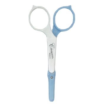 粉彩小兔 精裝安全剪 刀刃超厚1mm不鏽鋼材製造  白色 + 藍色  1組