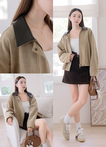 咖領MIU風麂皮外套