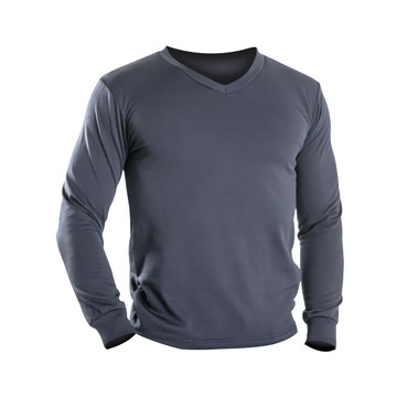 V領刷毛暖暖衣-灰色