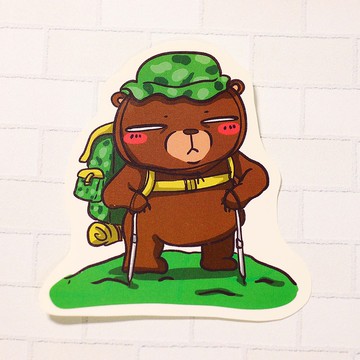 【慕白熊系列】登山熊/ 防水貼紙