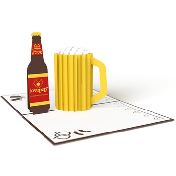 就要痛快暢飲！【sharktankgift】LOVEPOP 萬用卡片 - 來杯清涼的啤酒吧！好友 乾一杯 生日卡片 立體卡片 送上祝福 情感傳達 小心意 獻上日常驚喜