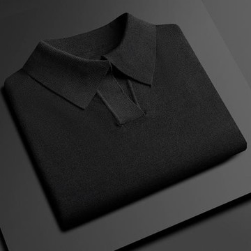 翻領針織短袖男夏季薄上衣冰絲寬松輕奢商務休閑高端polo衫男新款