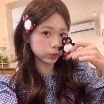 🔥3件8折🍊臺北出貨🍊可開發票超可愛小企鵝髮夾軟綿綿少女心髮卡劉海夾碎髮夾子卡通髮飾頭飾品