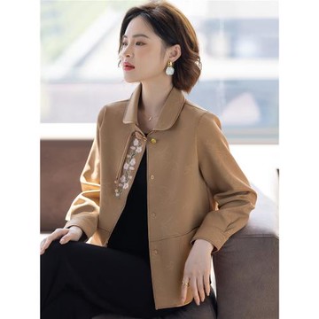 新中式媽媽秋裝外套2025新款洋氣時尚春秋上衣服中老年人女50多歲