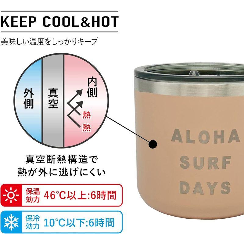 HOLIDAY MARKET ステンレス マグカップ 蓋付き コップ 保温 保冷 350ml アウトドア キャンプ