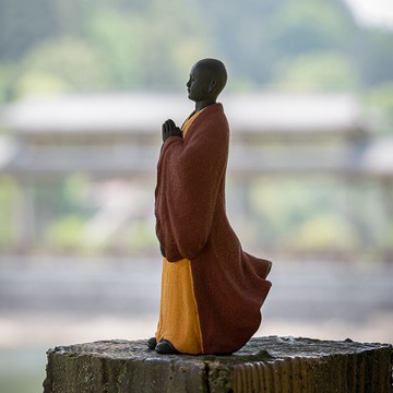 陶瓷新中式禪意小和尚擺件家居客廳玄關工藝品擺設辦公室桌面裝飾