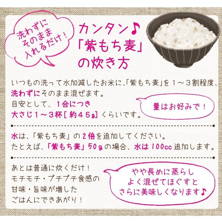 紫もち麦 500g 国産 ダイシモチ 食物繊維 ポリフェノール β-グルカン 自然食品 大麦 押し麦