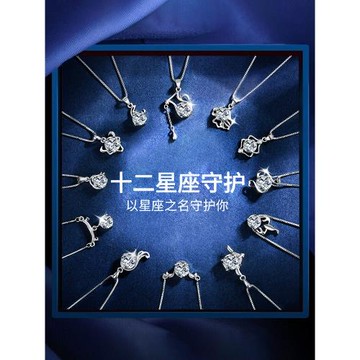 十二星座純銀項鏈女款2024新款爆款吊墜輕奢小眾生日禮物送女友S