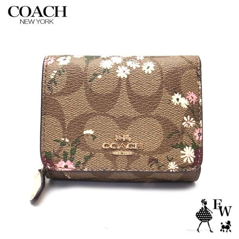 コーチ COACH 財布 アウトレット 三つ折り財布 F6864 6864 IME7V ミニ財布 花柄 カーキ マルチカラー レディース ブランド  通販 LINEポイント最大0.5%GET | LINEショッピング