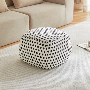 hoi!林氏木業麻布沙發腳踏小坐凳 TB071 波點