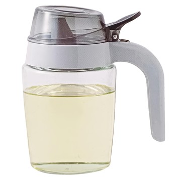 樂司廚品 彈力壓蓋玻璃油壺 300ml  1個