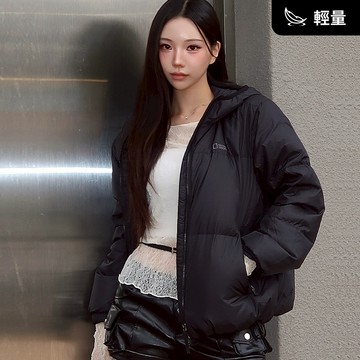 【鵝絨】女裝 EIRA 連帽 羽絨外套 - 黑色