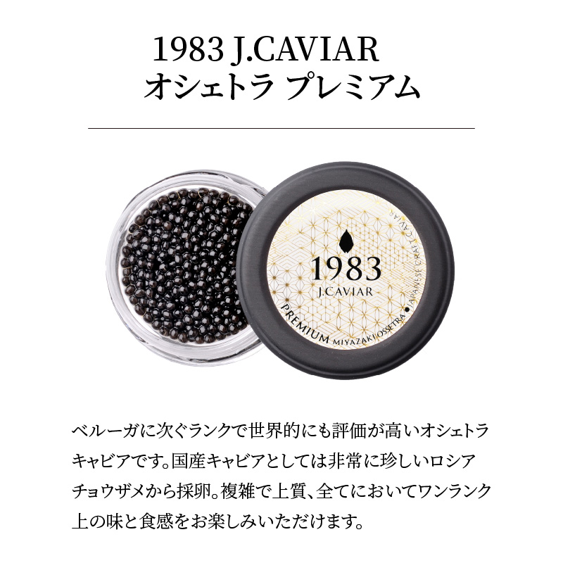 宮崎キャビア 1983  1983 バエリ UMAMI  1983 オシェトラクラシック 食べ比べセット 各20g×3個　N027-ZG087