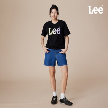 Lee 涼感 彈性牛仔短褲 女 深藍洗水 LB622008825