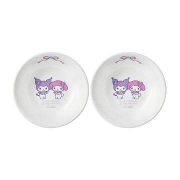 【美國康寧 CORELLE】(三麗鷗)酷洛米&美樂蒂My Melody and Kuromi-沙拉碗二件組B02