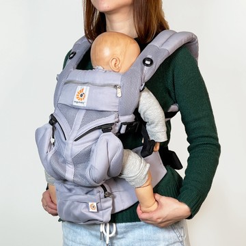 【Ergobaby】 Omni全階段型四式360透氣款嬰兒揹巾/揹帶-淡紫灰/牛仔藍【親子良品】