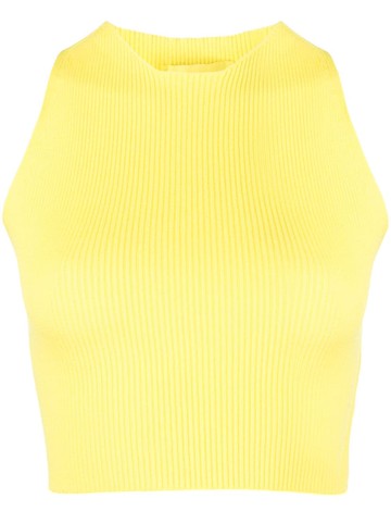 AERON - ribbed-knit cut-out top - women - Polyester/FSC Viscose - XXS - Yellow