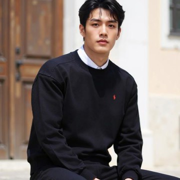 Poioss保羅男士圓領衛衣美式重磅全棉套頭上衣落肩寬松休閑450g