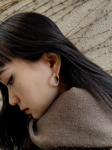 【金辰】圈圈耳飾 | 日本米珠 / 14K耳針