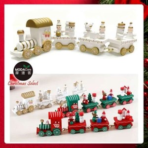 摩達客-耶誕木質小火車 (白色款) --聖誕禮物擺飾兒童玩具