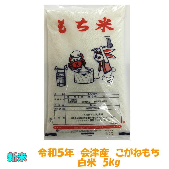 モチ米　5kg　こがねもち　おもち　新米　もち　令和５年産　送料無料　九州沖縄別途送料　１袋購入専用　会津　白米　LINEショッピング