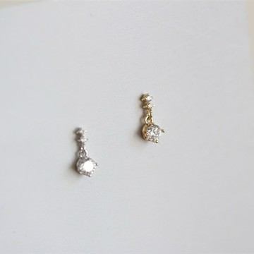 Sweet Air Y0119 迷你鋯石純銀耳環 通體純銀 S925純銀鍍14K金 氣質小巧耳環