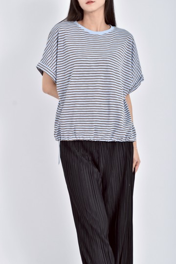 (2XL) hakuna matata質感條紋藍色短袖上衣