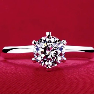 情人節 隔日到貨 巴黎 香榭大道 六爪 1克拉 莫桑鑽 D VS1 3EX 戒指 奧地利水晶 可調式戒圍