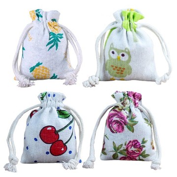 日式彩繪束口袋-8.5x7cm 萬用抽繩收納袋 手提棉麻布收納袋 飾品袋婚禮小物袋 贈品禮品