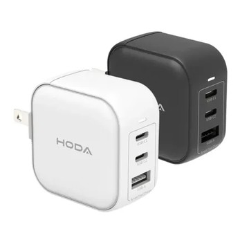 【Hoda】 65W GaN氮化鎵智慧方型三孔電源供應器 極速智能充電器