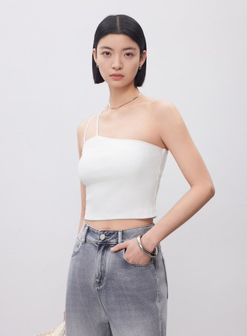 單肩帶彈性內搭Bra Top