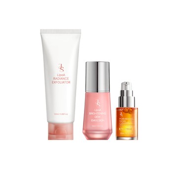 【淨亮煥新組】LipoA煥膚無瑕精華乳50ml+LipoA煥膚去角質凝露100ml+81酵素去黑頭潔顏露22ml