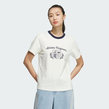 Adidas Cc Ss Tee W JM8009 女 T恤 運動上衣 休閒短袖 白 深藍 亞版