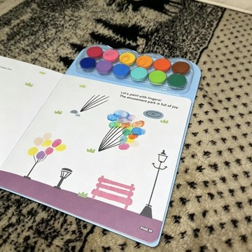 新上架👉兒童顏料手指畫冊 幼兒手指趣味繪畫本 寶寶可水洗塗鴉繪畫玩具交換禮物 送朋友禮物