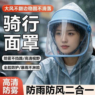✈️隔日出🔥6.29🔥透明防雨面罩 護臉遮雨帽 機車電動車防風擋雨帽 防霧面罩 料理炒菜防油濺 戶外通勤雨天騎車 男