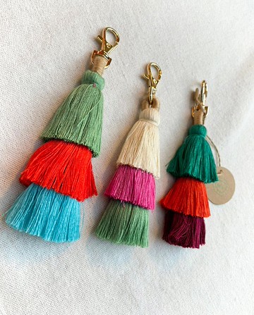 手編流蘇鑰匙圈 3段流蘇 3色可選 手機吊飾 包包裝飾