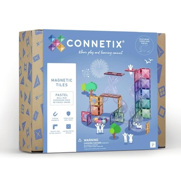 澳洲 Connetix 粉彩磁力積木-滾球軌道組(80PC)聖誕禮物|磁性積木|磁力片