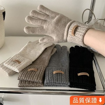 台灣出貨 羊毛羊絨混紡手套保暖防寒女簡約高級戶外高彈冬季手套2025情侶款 FRUF