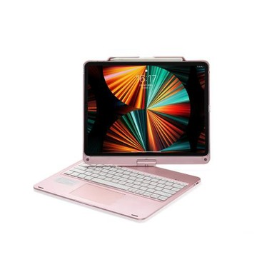 適用iPadPro 12.9寸平板通用藍牙鍵盤360度旋轉觸摸背光藍牙鍵盤