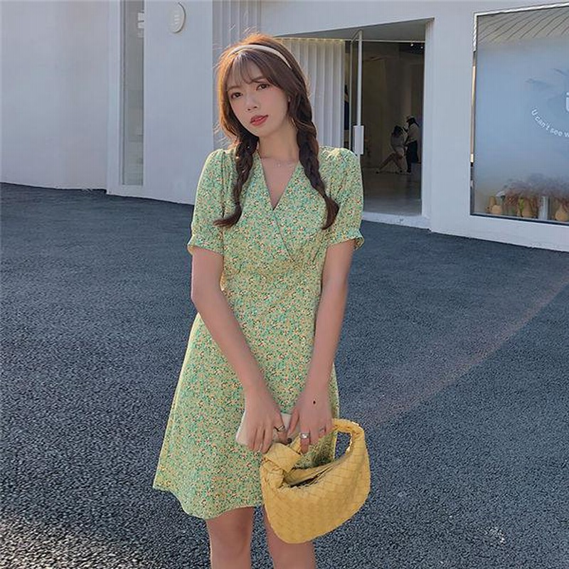 ワンピース レディース 花柄 シフォンワンピース ミニワンピース 半袖 膝下 リゾート 通販 LINEポイント最大GET LINEショッピング