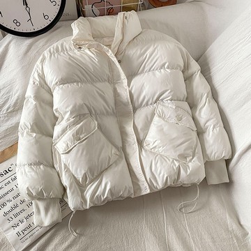 白色韓系冬裝面包服女新款冬季羽絨棉服小棉襖短款加厚棉衣