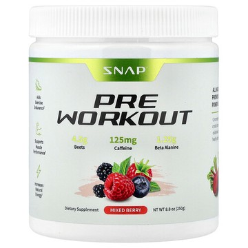 Snap Supplements, 含有機甜菜的鍛鍊前一氧化氮，8.8 盎司（250 克）