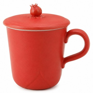 LOHAS Pottery 陸寶 富貴石榴蓋杯 300ml + 蓋子  富貴紅  1套