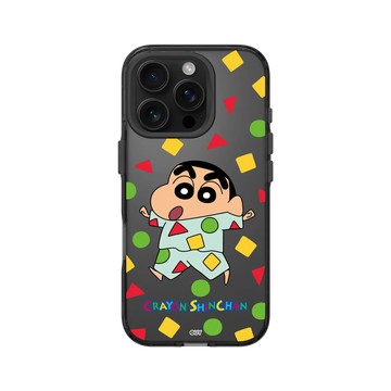 iPhone 16 Pro Clear 酷墨灰 - 蠟筆小新 Crayon Shinchan - 小新睡衣款
