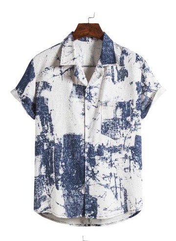 FINDSENSE X  男士 薄款 棉麻 西裝領 短袖 襯衣 休閒襯衫