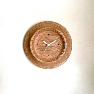 MARU：圓形橡木掛鐘 Φ16.3cm