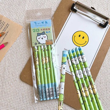 天藍小舖-吉伊卡哇2B木頭三角鉛筆6入-單1款-$59【A11115372】