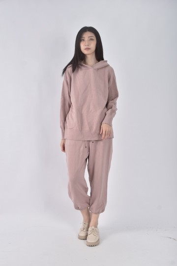 (2XL) 23区 Vingt trois arrondissements針織棉質兩件式連帽粉色套裝